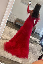 Load image into Gallery viewer, One Shoulder Red Prom Dresses Mermaid