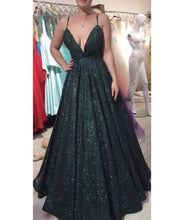 Cargar imagen en el visor de la galería, Prom Dresses Green Sparkly Sequins