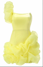 Charger l'image dans la galerie, One Shoulder Puff Dress Yellow Homecoming Dresses