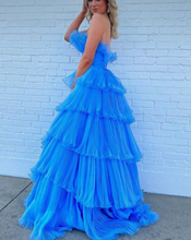 Charger l'image dans la galerie, Sky Blue Prom Dresses Layers Ruffles