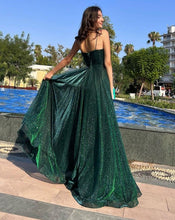 Charger l'image dans la galerie, Dark Green Prom Dresses Shiny