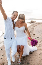 Load image into Gallery viewer, Sweetheart Wedding Dresses Bridal Gown with Pearls Hi Low