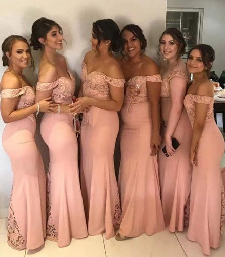 Off Shoulder Bridesmaid Dresses with Lace