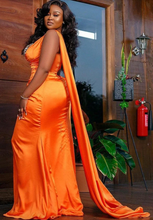 Load image into Gallery viewer, Prom Dresses Slit Side One Shoulder with Watteau