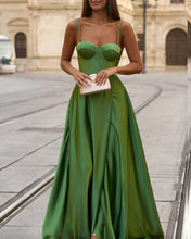 Charger l'image dans la galerie, Sage Green Prom Dresses Spaghetti Straps