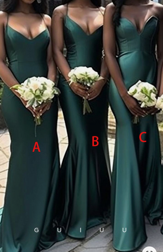 Straps Dark Green Bridesmaid Dresses for Wedding Party