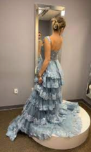 Charger l'image dans la galerie, Prom Dresses Sky Blue with Appliques Lace