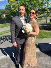 Cargar imagen en el visor de la galería, Sheath Long Bridesmaid Dresses Sequined MBG0