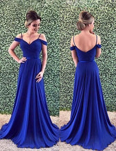 Load image into Gallery viewer, Off the Shoulder Royal Blue Prom Dresses Under 100