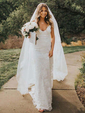Charger l'image dans la galerie, Sheath Lace Wedding Dresses Bridal Gown Spaghetti Straps