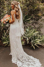 Charger l'image dans la galerie, Sheath Lace Wedding Dresses Bridal Gown Spaghetti Straps