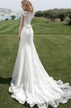 Charger l'image dans la galerie, Elegant Lace Mermaid Wedding Dresses Bridal Gown with Sash