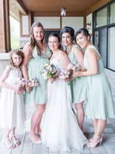 Load image into Gallery viewer, V Neck Above Knee Length Bridesmaid Dresses Under 100
