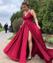 画像をギャラリービューアに読み込む, Spaghetti Straps Split Side Long Prom Dresses for Women