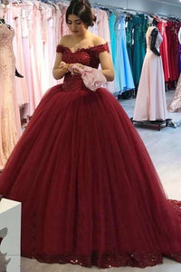 Off the Shoulder Royal Blue Prom Dresses Pageant Dresses with Appliques