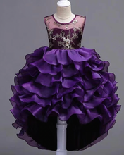 Load image into Gallery viewer, Purple Flower Girl Dresses Pageant Dresses with Beaded