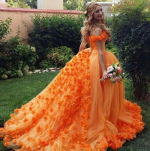 Charger l'image dans la galerie, Orange Prom Dresses Birthday Gown Pageant Gown