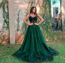 Charger l'image dans la galerie, Dark Green Prom Dresses with Lace