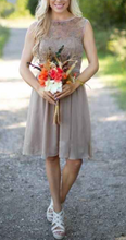 Load image into Gallery viewer, Short Bridesmaid Dresses Chiffon with Lace
