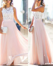 Load image into Gallery viewer, Pale Pink Bridesmaid Dresses Prom Dresses with Lace