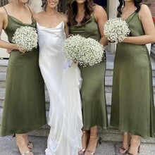 Laden Sie das Bild in den Galerie-Viewer, Ankle Length Bridesmaid Dresses Sage