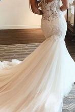 Cargar imagen en el visor de la galería, Sweetheart Wedding Dresses Bridal Gown Mermaid with Appliques Lace