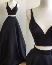 Load image into Gallery viewer, Two Piece Black Prom Dresses for Women Under 100