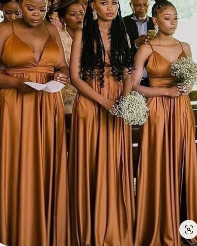 Plus Size Dark Orange Bridesmaid Dresses