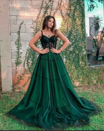 Green Prom Dresses with black