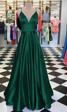 Load image into Gallery viewer, Straps Prom Dresses Floor Length Satin