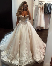 Charger l'image dans la galerie, Off Shoulder Wedding Dresses Bridal Gown with Lace Appliques