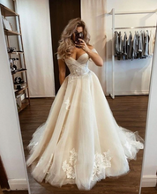 Charger l'image dans la galerie, Off Shoulder Wedding Dresses Bridal Gown with Lace Appliques