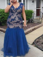 画像をギャラリービューアに読み込む, Plus Size Royal Blue Prom Dresses Mermaid