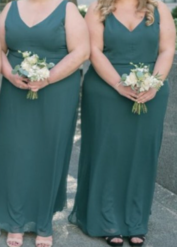V Neck Bridesmaid Dresses Plus Size for Wedding Party