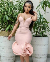 Load image into Gallery viewer, Spaghetti Straps Prom Dresses Mermaid Knee Length