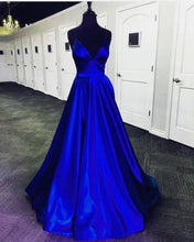 Load image into Gallery viewer, Straps Prom Dresses Floor Length Satin