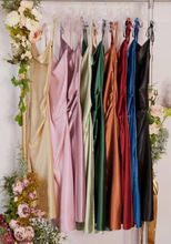 Load image into Gallery viewer, Silk Prom Dresses Spaghetti Straps Ankle Length