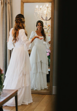 Load image into Gallery viewer, Boho Square Wedding Dresses Bridal Gown Lace with Sleeves