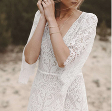 Charger l'image dans la galerie, V Neck Lace Wedding Dresses Bridal Gown