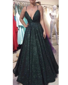 Prom Dresses Green Sparkly Sequins