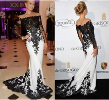 Carica l&#39;immagine nel visualizzatore di Gallery, Mermaid Prom Dresses with Full Sleeves Black Lace