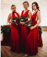 Load image into Gallery viewer, Convertible Red Bridemaid Dresses for Wedding Party