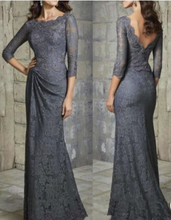 Load image into Gallery viewer, Lace Mother of the Bride Dresses Floor Length Sheath with Sleeves
