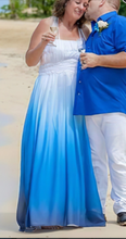 Load image into Gallery viewer, White Blue Ombre Wedding Dresses Bridal Gown