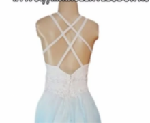 Load image into Gallery viewer, White Blue Ombre Wedding Dresses Bridal Gown