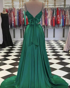 Green Prom Dresses Two Piece Floor Length