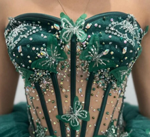 画像をギャラリービューアに読み込む, Ball Gown Green Prom Dresses Princess Gown