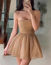 Charger l&#39;image dans la galerie, Strapless Short Homecoming Dresses with Bowknot