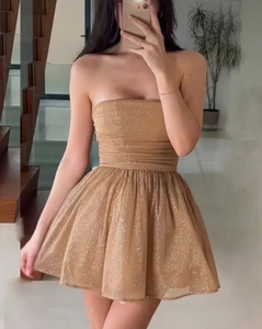 Strapless Short Homecoming Dresses with Bowknot