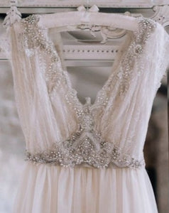 V Neck Wedding Dresses Bridal Gown Vintage